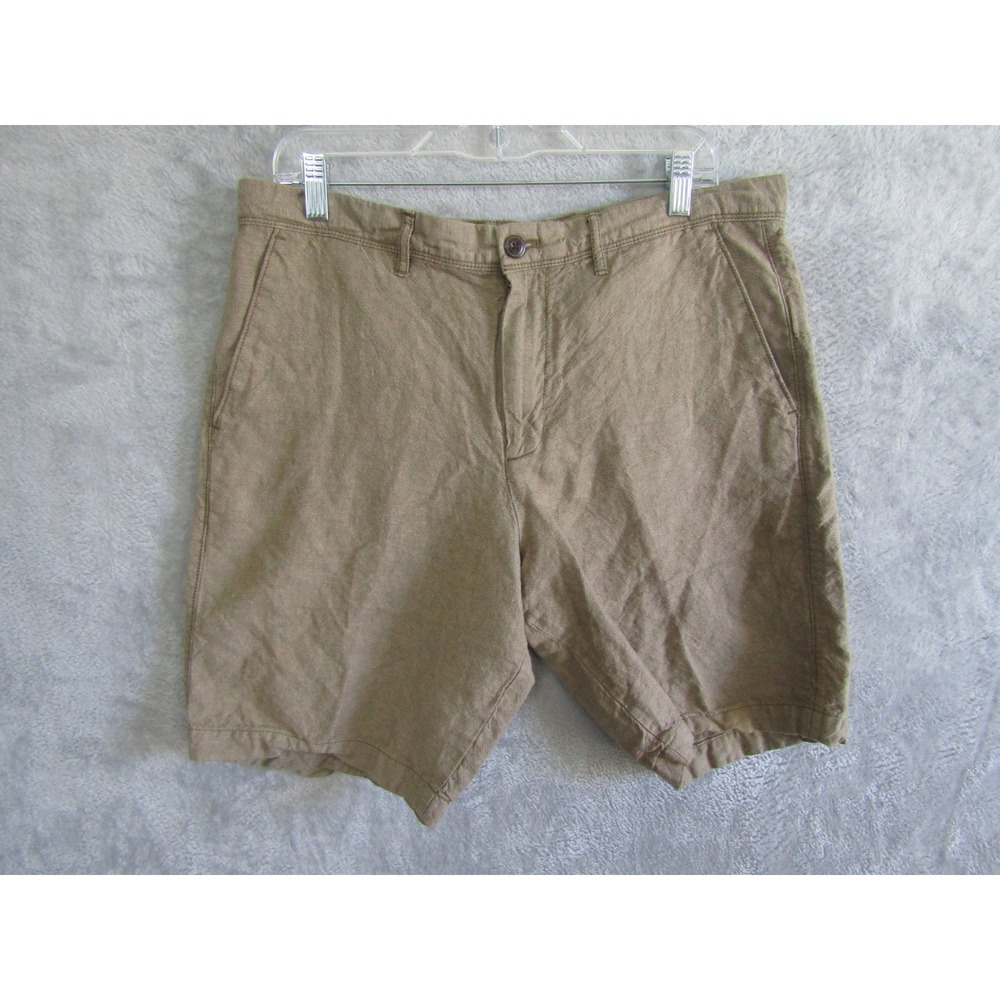Gap Womens 36 Linen Cotton Blend 10 Inch Inseam Chino Shorts Khaki Brown